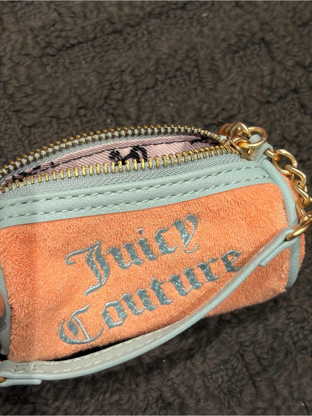 NWOT Juicy Couture Orange Terry Mini Shoulder Bag with Mini bag - Picture 6 of 6